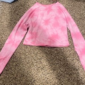 Brand: PINK Cropped Tie Die Long Sleeve